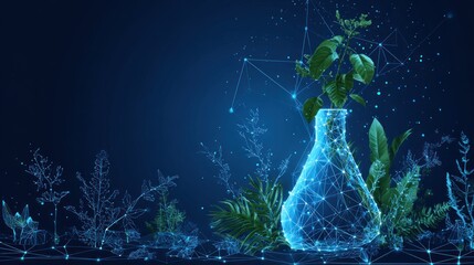 Abstract plant and flask design