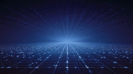 Abstract futuristic digital network landscape
