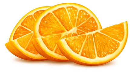 Fototapeta premium Close-up view of sliced orange segments.
