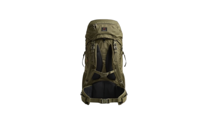 Olive Green Hiking Backpack on Light Grey Background