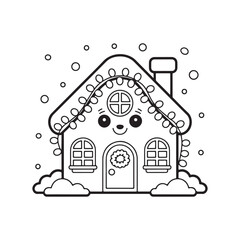 Winter Kids Coloring Page Vector – Children Playing in Snow, Snowman, and Sledding Line Art, winter kids coloring page, snow play children illustration, vector line art winter scene, victor art 