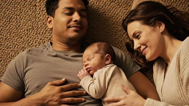 Multiracial Family Bonding Together.Diversity, Love, and Togetherness at Home