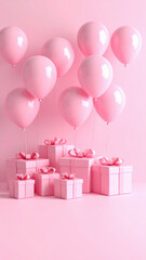 pink gift box with ribbon