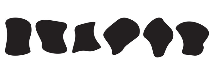 Organic colorful blob shapes. Round abstract organic shape collection. Pebble, drops and stone silhouettes.