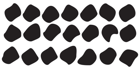 Organic colorful blob shapes. Round abstract organic shape collection. Pebble, drops and stone silhouettes.