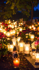 christmas tree with candles and decorations