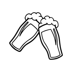 friends drinking beer outline clipart