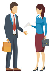 Obraz premium two business people shaking hands