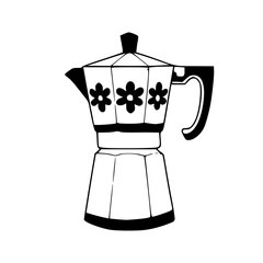 vintage coffee maker with daisy pattern