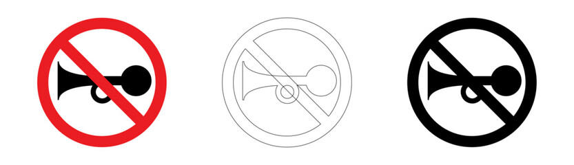 No honking prohibition sign in vector format