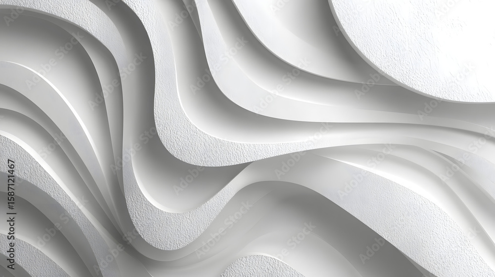 Poster stylish and modern minimalist seamless white wave texture pattern background with monochromatic colo