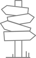 Obraz premium Simple graphic of a multi-directional wooden signpost.