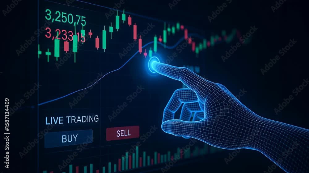 Poster artificial intelligence energy trading enhances live market analysis with interactive digital interf