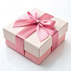 Obraz premium pink gift box with ribbon