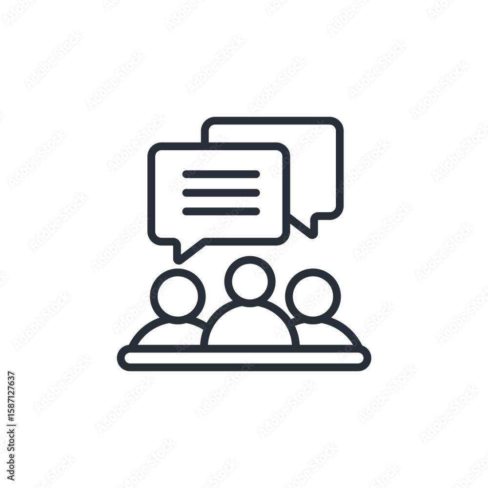 Poster conversation icon. vector.editable stroke.linear style sign for use web design,logo.symbol illustrat
