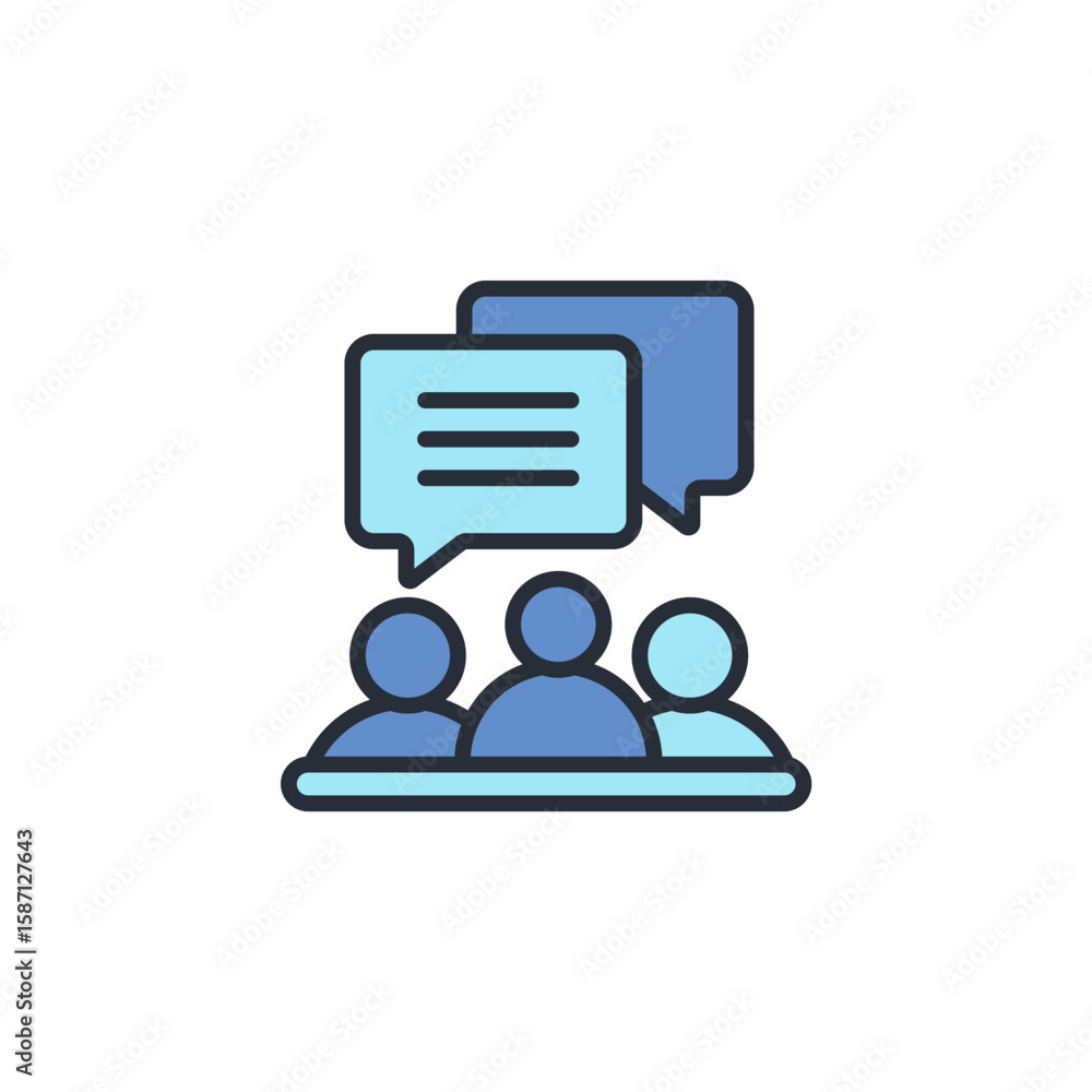 Poster conversation icon. vector.editable stroke.linear style sign for use web design,logo.symbol illustrat