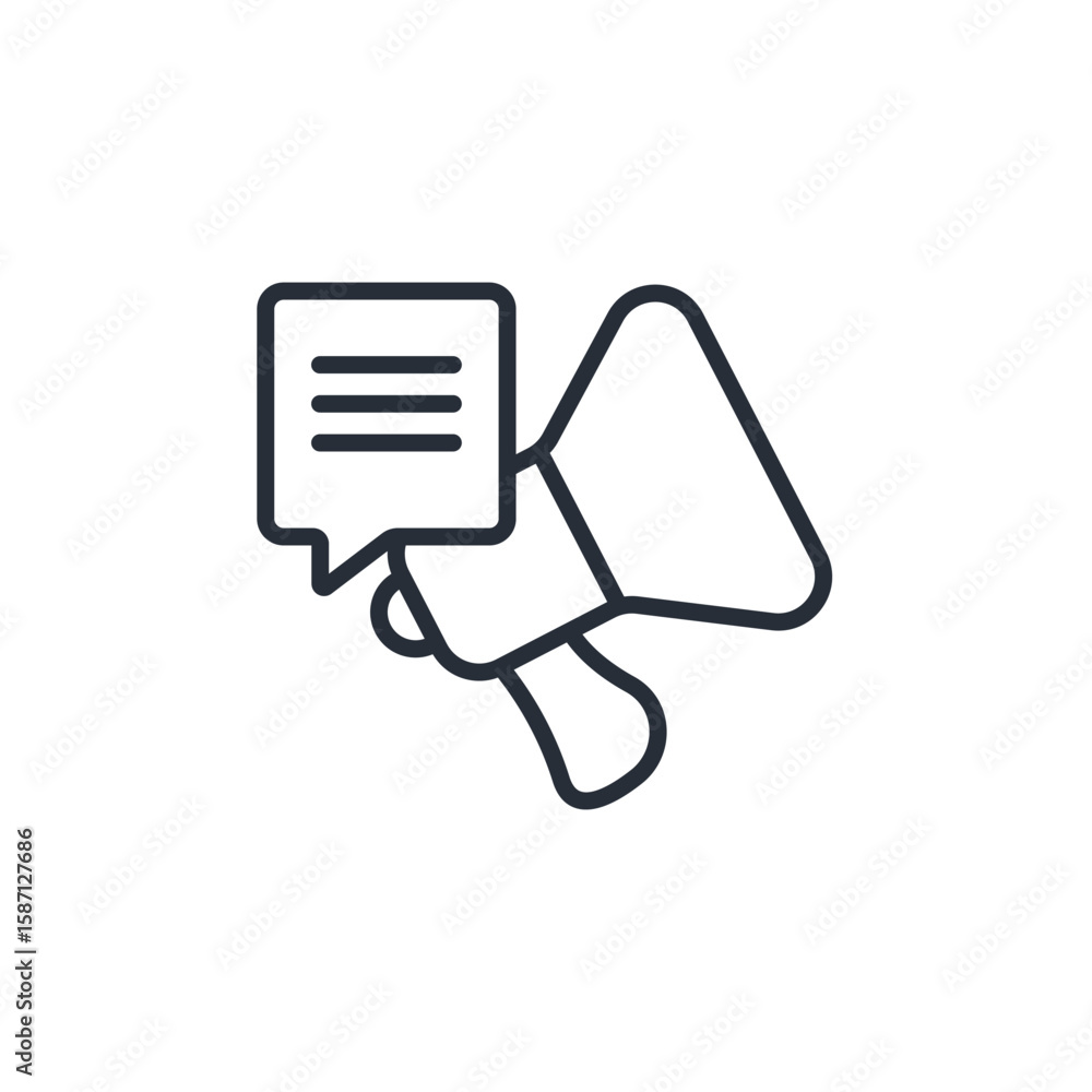 Poster speaker icon. vector.editable stroke.linear style sign for use web design,logo.symbol illustration.