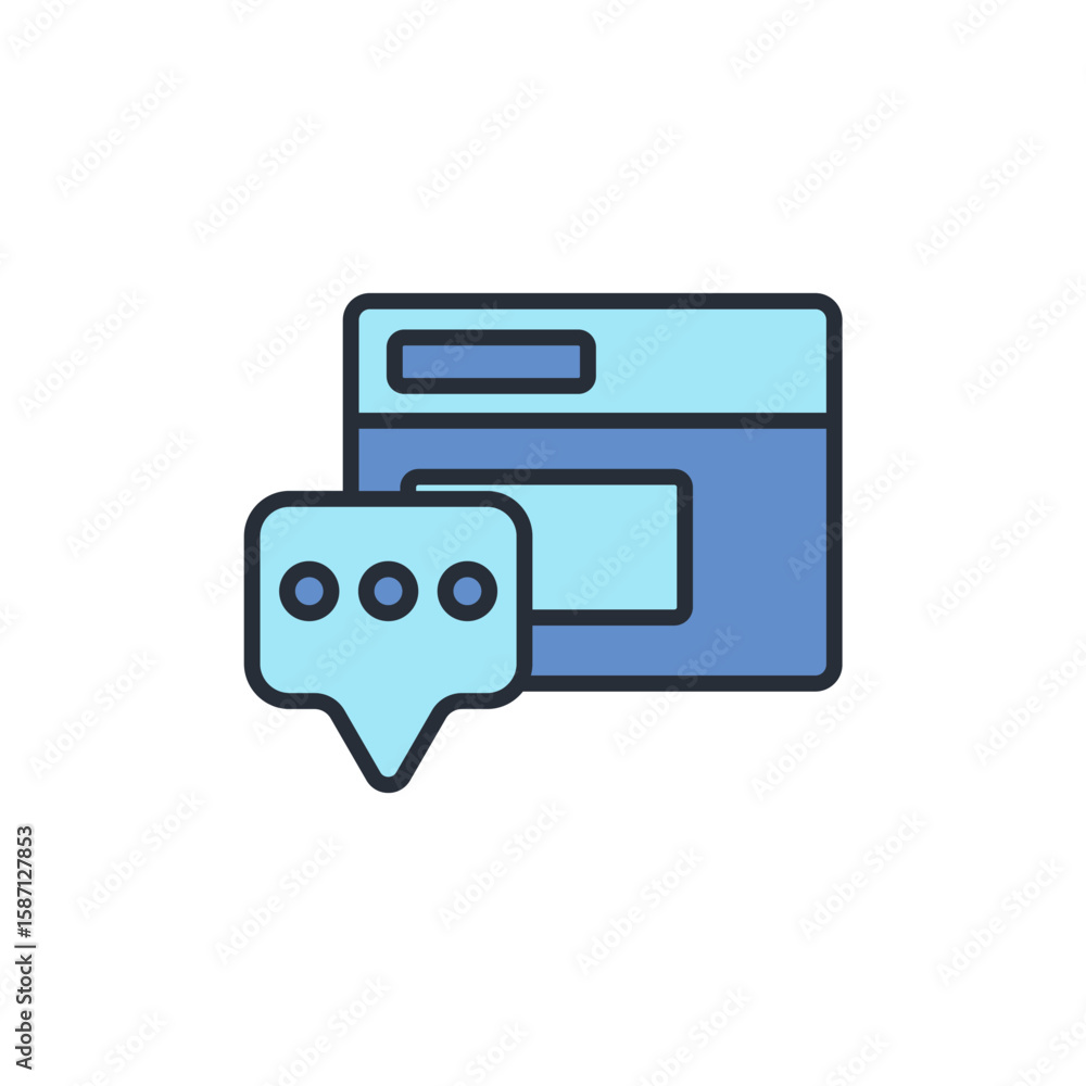Poster online communication icon. vector.editable stroke.linear style sign for use web design,logo.symbol i