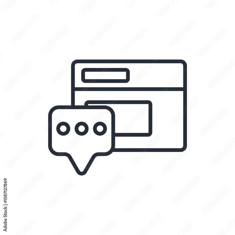 Poster online communication icon. vector.editable stroke.linear style sign for use web design,logo.symbol i