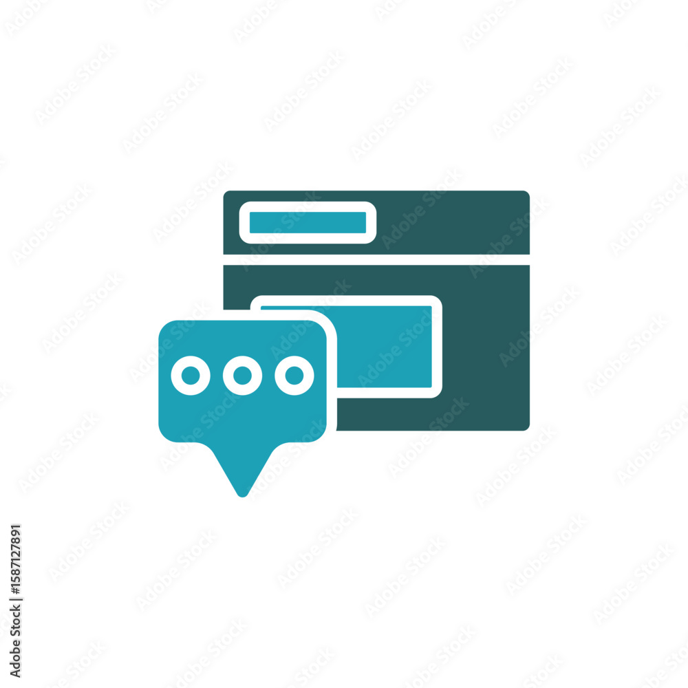 Poster online communication icon. vector.editable stroke.linear style sign for use web design,logo.symbol i