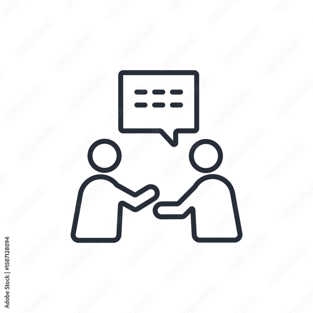 Poster discussion icon. vector.editable stroke.linear style sign for use web design,logo.symbol illustratio