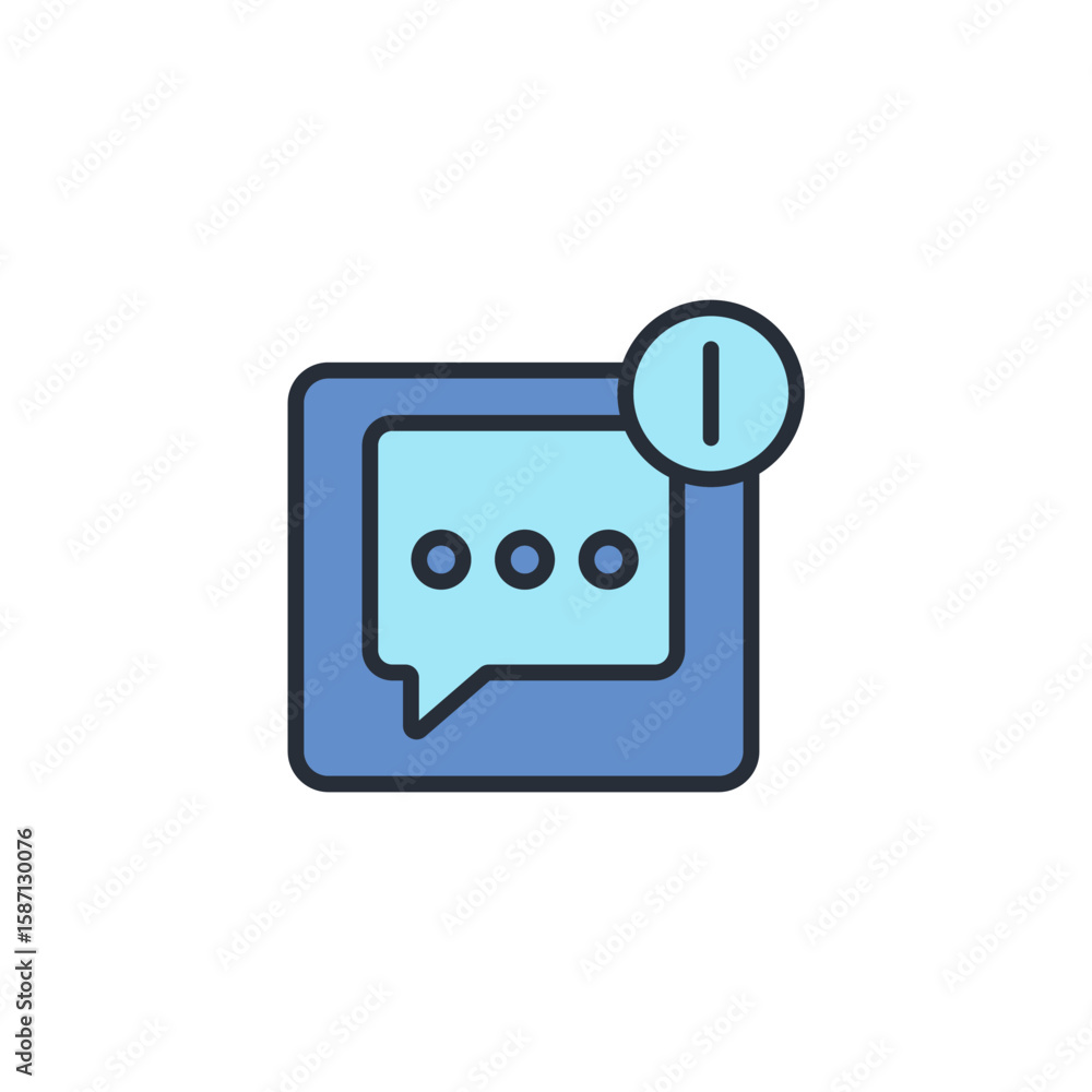 Poster message icon. vector.editable stroke.linear style sign for use web design,logo.symbol illustration.