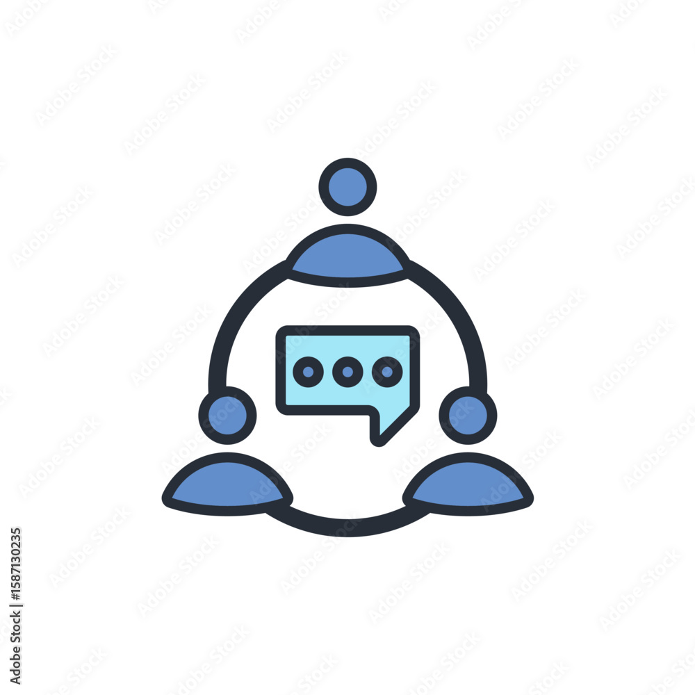 Poster group icon. vector.editable stroke.linear style sign for use web design,logo.symbol illustration.