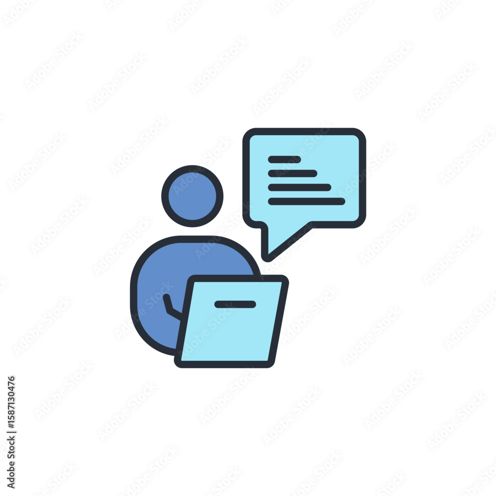 Poster texting icon. vector.editable stroke.linear style sign for use web design,logo.symbol illustration.
