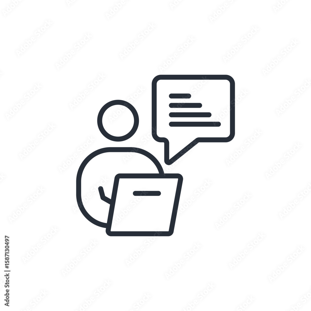 Poster texting icon. vector.editable stroke.linear style sign for use web design,logo.symbol illustration.