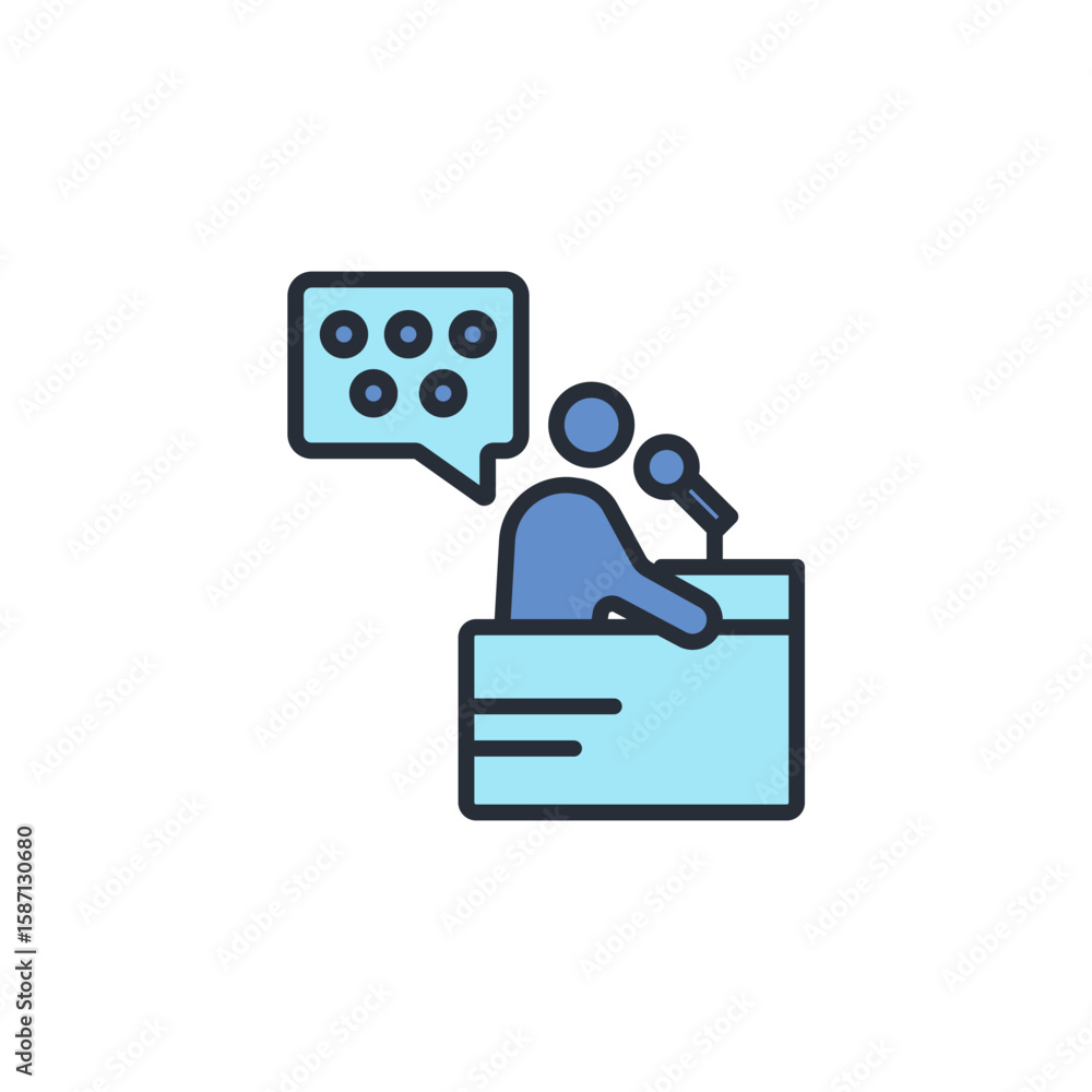Poster speech icon. vector.editable stroke.linear style sign for use web design,logo.symbol illustration.
