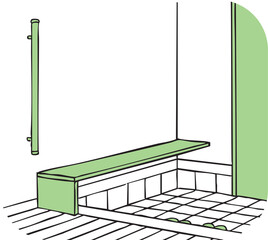 玄関の手摺とベンチ