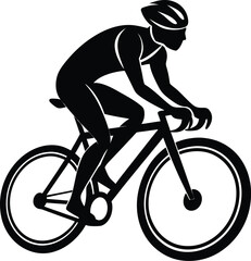 Obraz premium Cyclist Riding Bicycle Silhouette