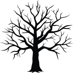Fototapeta premium Bare Winter Tree Illustration