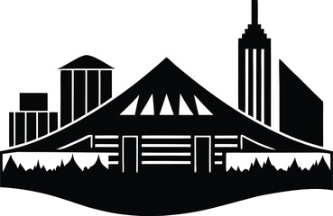 Obraz premium Modern Convention Center Building Vector Silhouette 