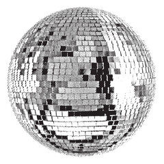 Disco ball isolated. Disco ball clipart. Mirrorball with lights.	