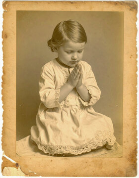 Precious Little Child Kneeling as they Seek God in Prayer - 146