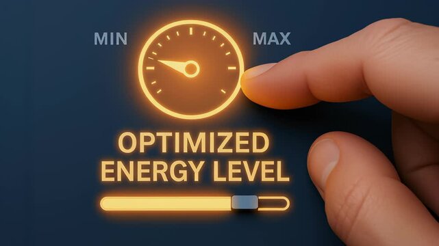 Optimized energy level dial with hand adjustment for power management and financial growth in energy sector driving efficiency and optimization