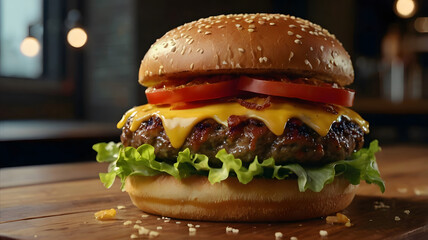 hamburger on a plate