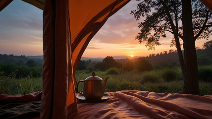 sunset in the mountains