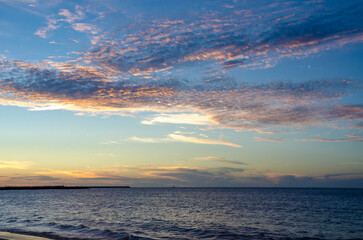 sunset over the sea in Fortaleza, Ceará , Brazil