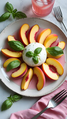 peach with Greek yogurt