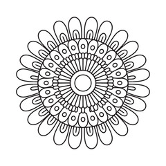 Floral Mandala Coloring Page – Black and White Line Art for Adults and Kids, Mandala Coloring Pages For Adults, Black & White, Line Art, Illustration, Vector Art, Coloring Pages, Coloring Book