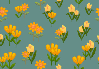 Abstract flowers, floral, seamless pattern design vector background. Design for fashion, textile, craft, wallpaper,wrapping paper.