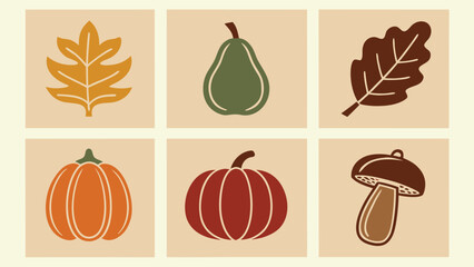 Autumnal Harvest Icons fall pumpkin