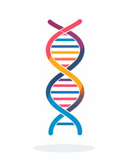 Colorful illustration of a DNA double helix structure, representing genetic information and scientific concepts.