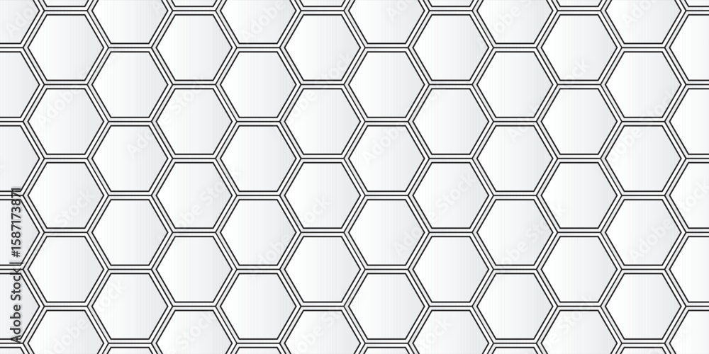 Poster abstract black white stripe line. geometric hexagon texture background. polygon pattern. retro style