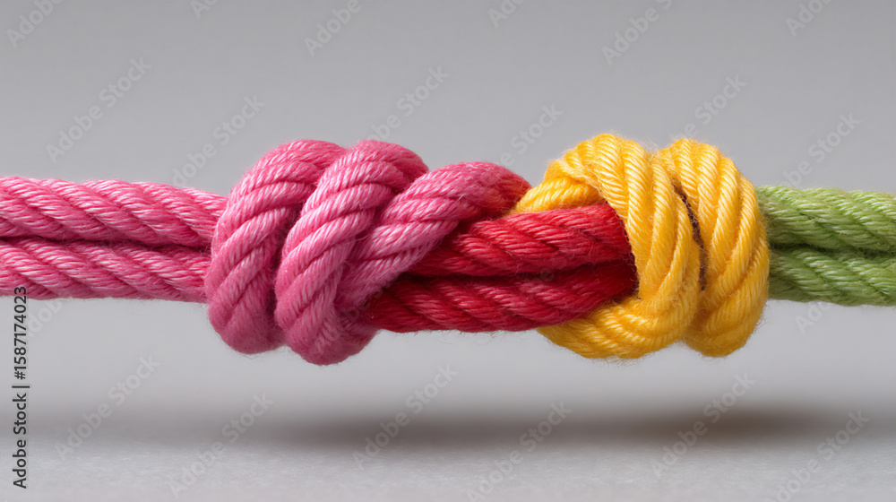 Poster abstract photograph of tangled threads gradually untangling