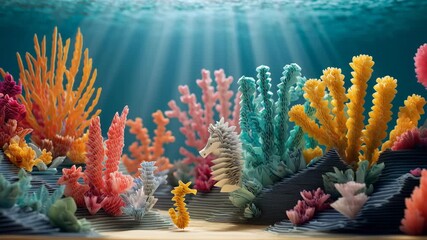 探検家が光る紙の海底を巡る - Powered by Adobe