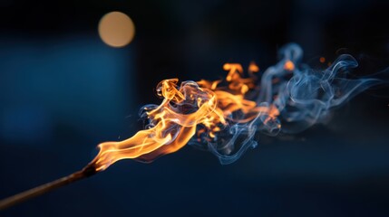 Captivating Smouldering Ember with Wisps of Smoke on Navy Background