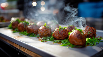 meatballs on a food truck